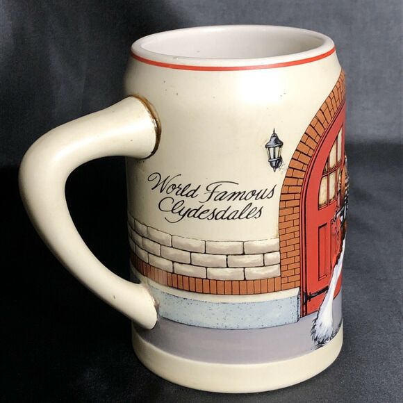 Budweiser Clydesdale 'Parade Dress' Collector Beer Stein Mug 1989 AnheuserBusch - Picture 2 of 7